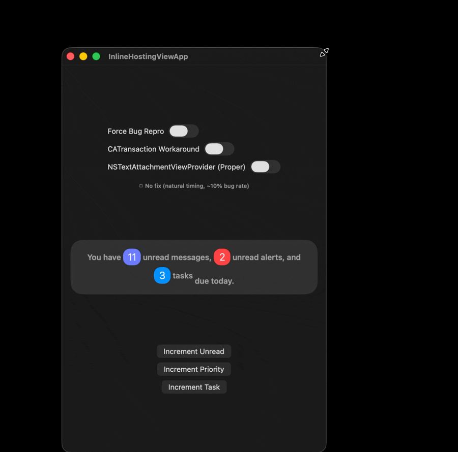 Demo showing the proper fix